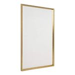 DesignOvation Kate and Laurel Calter Framed Linen Fabric Pinboard, 25.5 x 41.5, Gold