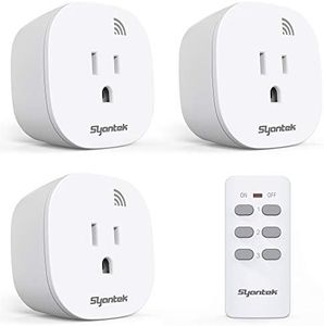 Syantek Remote Control Outlet Wireless Light Switch for Household Appliances, Expandable Remote Light Switch Kit, Up to 100 ft Range, FCC Certified, ETL Listed, White (3 Outlets + 1 Remotes)
