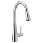 Moen 7864 Sleek One-Handle High Arc Pulldown Kitchen Faucet Featuring Power Clean, Chrome