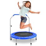 SereneLife Kids Trampoline 36", Mini Trampoline for Kids, Toddlers- Indoor Outdoor, Heavy Duty Foldable Bouncer, with Safety Handle- up to 220Lbs.