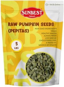 Sunbest Natural Raw Pumpkin Seeds 80 Oz (5 LB) 1 Pack - Nutrient-Rich, Unsalted, Ready to Eat - Ideal for Snacking, Cooking & Baking - Non-GMO, Kosher, Vegan-Friendly - Bulk Packaging