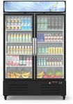 MERXENG Beverage Refrigerator, 36.3 Cu.ft Commercial Display Refrigerator Merchandise for Home Restaurant Grocery Stores, 2 Glass Door Merchandiser Refrigerator,Back Bar Beverage Cooler