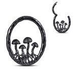 ERKUOO 1 Pair Mushroom Ear Weights Hangers for Stretched Ears Gauges Ear Plugs Body Piercing Tunnels Anti-allergic Hoop Dangle Gauges Tunnles Earrings 8g(3mm)