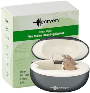 Hearven BTE Hearing Aids Rechargeable Hearing Aids with Noise Cancellation - Hearing Behind The Ear Hearing Amplifier with smart display- Clear Sound & Advanced 16 Channels Noise Cancellation -