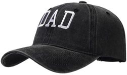 XYIYI Black Vintage Washed Distressed Baseball Cap Adjustable Cotton Dad Hat Fathers Day Birthday Gifts