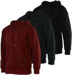 3 Pack: Men’s Fleece Mens Hoodie Long Sleeve Full Zip Up Hoodies for Men Windbreaker Jacket Sweatshirt Workout Running Sports Casual Outdoor Hiking Performance Active Gym Athletic Pullover Set 5, M