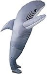 FXICH Inflatable Shark Costume for Adult Air Blow up shark costume Funny Fancy Dress Party costume for Adult inflatable Halloween Costume Grey