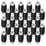 GE RCA Coupler Adapter, 25-Pack, Female-to-Female Connectors, Extend Length and Reach of RCA Cables, Audio Video Cable Extender Barrel, with Resealable Bag, 51241