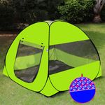 SILVER SHINE Multicolor Foldable Kids Play Tent House | Pop-Up Tent with Mosquito Net | Fun Indoor & Outdoor Playhouse for Boys & Girls (Up to 10 Years) - Dark Green