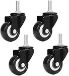 Mioni M8x25mm 4 Pieces Load-Bearing 240kg PU Rotating Caster Trolley Furniture Caster Replacement (Without Brake casters)