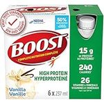 BOOST 15g High Protein Meal Replacement Drink, Vanilla, 6x237ml, Case Pack of 4, Packaging May Vary