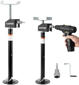 Garvee RV Slide Out Stabilizer Jacks (Set of 2) - 5000lb Heavy Duty Support, 21"-34" Quick-Lift Adjustable - Power Drill & Hand Crank Compatible for Campers, Travel Trailers & RVs