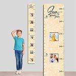 GADNIA Wooden Growth Chart for Kids with Picture Frames, Boys, Girls | Height Growth Chart for Wall, Measuring Chart | Kids Bedroom, Playroom, Nursery Decor, Child's Room Wall Decoration