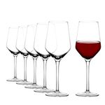 Amisglass White Wine Glass Set of 6, 100% Lead-Free Premium Crystal Clear White Wine Goblets, Classic Design Drinking Glassware, for Wedding, Anniversary, Birthday and Party - 300ml