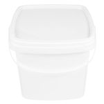 Amosfun White Plastic Bucket with Lid and Handle Small Paint Pail Heavy Duty Bucket Painting Pigment Bucket Airtight Food Storage Bucket for Kitchen Art Crafts Projects 5L