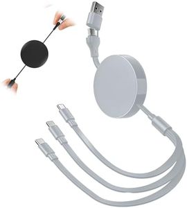 linseyCove Multi 3 in 1 Retractable Charging Cable, 2026 New Multi Charging Cable, Portable Charging Cable for Travel, Fast Charging Cable for Business Users (Silver)