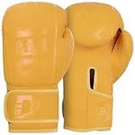 DEFY Boxing Gloves for Men & Women Training MMA Muay Thai Premium Quality Gloves for Punching Heavy Bags Sparring Kickboxing Fighting Gloves (Yellow, 12oz)