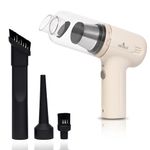 Akiara 5IN1 Portable Car Vacuum Cleaner with Blower | HEPA Filter, Washable, Cordless Mini Vacuum for Sofa, and Car Cleaning | USB Rechargeable Wireless Handheld Vacuum Cleaner for Home and Car