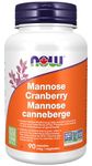 NOW Supplements, Mannose Cranberry, Dual Action Formula, Clinically Evaluated, Urinary Tract Health, 90 Veg Capsules