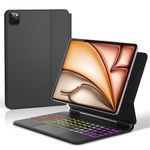 FOGARI iPad Air 11 M2 Keyboard Case | iPad Air 6 11 Keyboard Case 2024 | iPad Pro 11 2018-2022 | iPad Air 5/Air 4 Touchpad Keyboard Case - Rainbow Colors UK Layout Magic Keyboard - Black