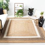 Housine® Rugs Gallery Hand-Woven Jute and White Cotton Braided Reversible Carpet | Rug Area, Floor mat | for Your Home, Living Room Bedroom & Office (3 feet x 5 feet, ITEM09)