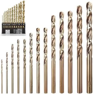 YUENTOEN 13PCS Cobalt Drill Bit Set 1.5mm-6.5mm, M35 HSS Twist Drill Bits for Carbon Steel, Stainless Steel, Hard Metal, Cast Iron, Plastic and Wood