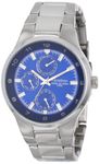 Armitron Men's 204333BLSV Silver-Tone Stainless Steel Blue Multi-Function Dial Dress Watch