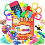 ZaxiDeel Sensory Fidget Toys Set, Fidget Pack For Anxiety Relief 35 Pcs, Stress Sensory Toys for Autism, Fidget Box with Finger Puppets Stress Ball Birthday Party Favors for Kids and Adults