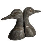 Creative Co-Op Decorative Distressed Cast Metal Duck Head Bookends, Black, Set of 2