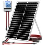 POWOXI 30W Solar Panel，12V Solar Panel Charger Kit + 8A Controller， Suitable for Automotive, Motorcycle, Boat, ATV, Marine, RV, Trailer, Powersports, Snowmobile etc. Various 12V Batteries.