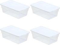 Sterilite Storage Box 13.5" X 8.3" X 4.8", 6 Qt. Clear - Pack of 4