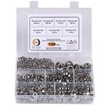 Epi-Torque; The Epic Torque #Doityourself Stainless Steel 202 Grade Hexagonal Nuts 7 Sizes M3, M4, M5, M6, M8, M10, M12 Assortment Pack of 740 Pcs with Storage Box