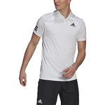 adidas Men's Club Tennis 3-Stripes Polo Shirt, white/black, Large