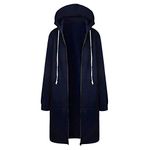 Warehouse Deals Clearance Returns,Women Hoodie Full Zip Fleece Long Jacket Uk Ladies Fall Winter Trendy Coats Oversized Hooded Sweatshirts Faux Fur Lined Outerwear Casual Hoodie Outfits,Navy-6,Xxl