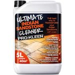 Pro-Kleen Ultimate Indian Sandstone Patio Cleaner 5L - Removes Dirt, Grime, Algae, Mould, Black Spots, Stains & More with Ease - Restores Colour - Child & Pet Safe - Concentrated Formula - Covers 40m2