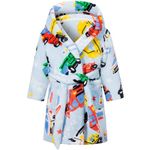 FILOWA Dressing Gown Boys Kids Bathrobe Fluffy Hooded Robe Flannel Sleepwear Fleece Supersoft Warm Pajamas Cartoon Shower Robe Nightgown Housecoat for Toddler Children 4-5 Years