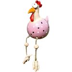 Funny Resin and Ceramic Chicken Fence Decoration Statues Outdoor Garden Statues Yard Decor Resin Chicken Sculptures As a Gift for Children and Also Suitable for Patio Garden Balco (65212016B)