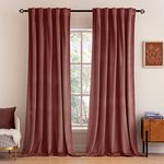 MIULEE Velvet Curtains 90 inches - Luxury Blackout Curtains for Bedroom Living Room Thermal Insulated Super Soft Window Drapes Rod Pocket & Back Tab, Dusty Rose, W52 x L90 inches, 2 Panels