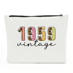 NBIAN 30th 40th 50th 55th 60th 65th 70th 75th 80th Year Old Birthday Gifts for Women Her Mom Grandma Cosmetic Bag Makeup Bag, 1959Vintage, 10 x 6 inches