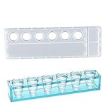 Shot Glass Holder Mould 6 Holes Silicone Shot Glass Holder Mould for Resin Shot Glasses Rectangle Tray Resin Mould for Party Home Decor