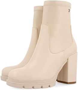 GIOSEPPO Botín Off-White de Punta Redondeada con Plataforma Track y tacón Alto para Mujer putscheid