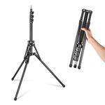 NEEWER Light Stand All Metal with 180° Reversible Legs, 70"/178cm Portable Travel Tripod Stand 1/4" Screw & 5/8" Stud for Indoor Outdoor Photography Speedlite Strobe Ring Light Softbox, ST178R, Black