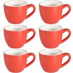 homEdge Mini Procelain Espresso Cup, 3 Ounces / 90 ml Tiny Coffee Mugs Demitasse for Espresso, Tea- Red