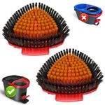 2 Pack Upgraded Replace Scrub Brush Compatible with Vileda Turbo/Ocedar Spin Mop System, More Layers of Bristles Great for Kitchen, Deck, Bathroom and Shower Floor Scrubber Head Replacement