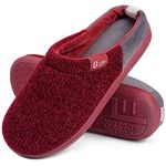 LongBay Ladies' Chenille Knit Slippers Comfort Memory foam Slip on House Shoes(7-8UK,Red)