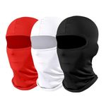 2THESTARS Ski Mask Balaclava with High Elasticity, Shiesty Mask Quick-Dry Fabric Suitable for All Seasons Windproof Sun Protection for Motorcycle Riding Unisex - Black+White+Red