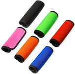 Neoprene Luggage Handle Wrap Grip, 6 PCS Solid Color Luggage Handle Wraps Detachable Handle Covers Handle Identifier for Luggage Suitcase Travel Bag Blue, Red, Black, Green, Orange, Yellow