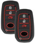 SHOPOFLUX Silicone Key Cover Compatible with Toyota Fortuner | Fortuner Legender | Innova Hycross 3 Button Smart Key - Black (Pack of 2)