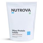 Nutrova Whey Protein Isolate Dark Chocolate 1Kg (Pack of 1) with 24g Protein Every 30g Scoop & 5.5g BCAAs |Protein Powder for Men & Women with no Artificial Sweeteners or Added Sugars |Easy to Digest.