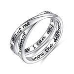 925 Sterling Silver Inspirational Ring Bible Verse Ring God Grant Me The Serenity Prayer Rings Christian Jewelry Gift for Women Girls Size 6